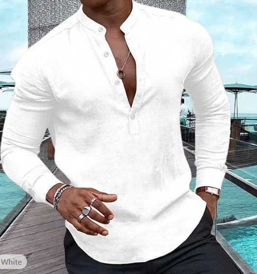 Formal Long Sleeve Solid Color Shirt