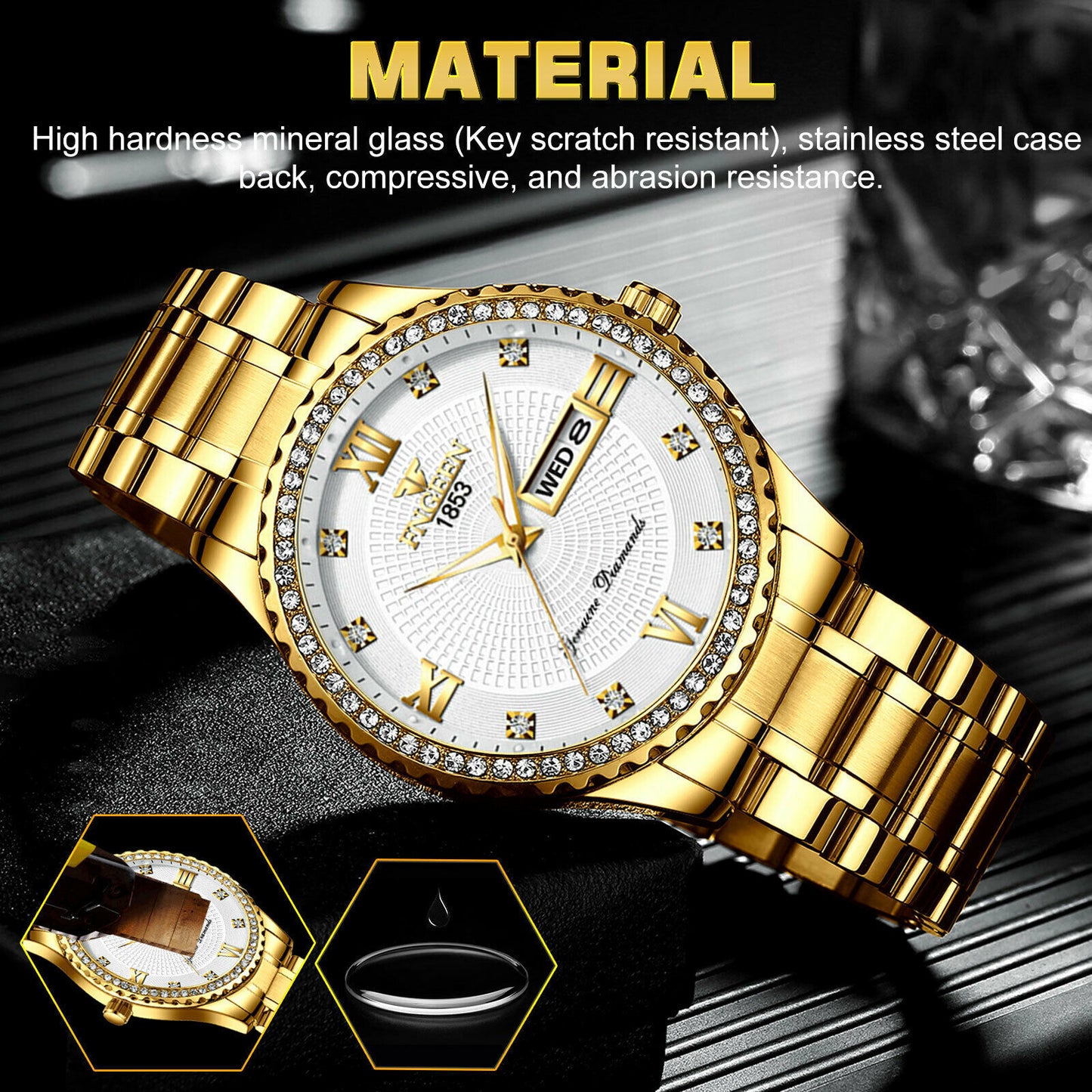 Watch Gold Classic Stainless Steel Quartz