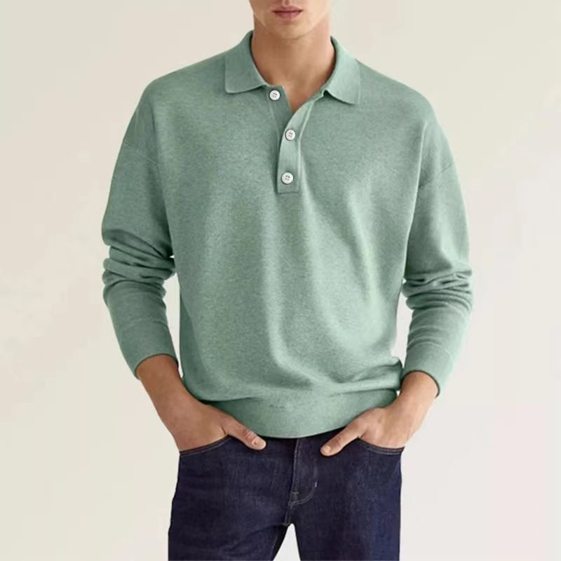 Long Sleeve Button Polo Shirt