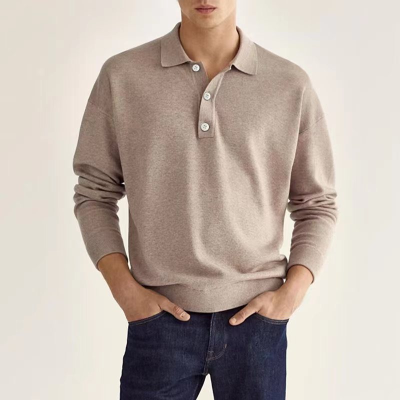 Long Sleeve Button Polo Shirt