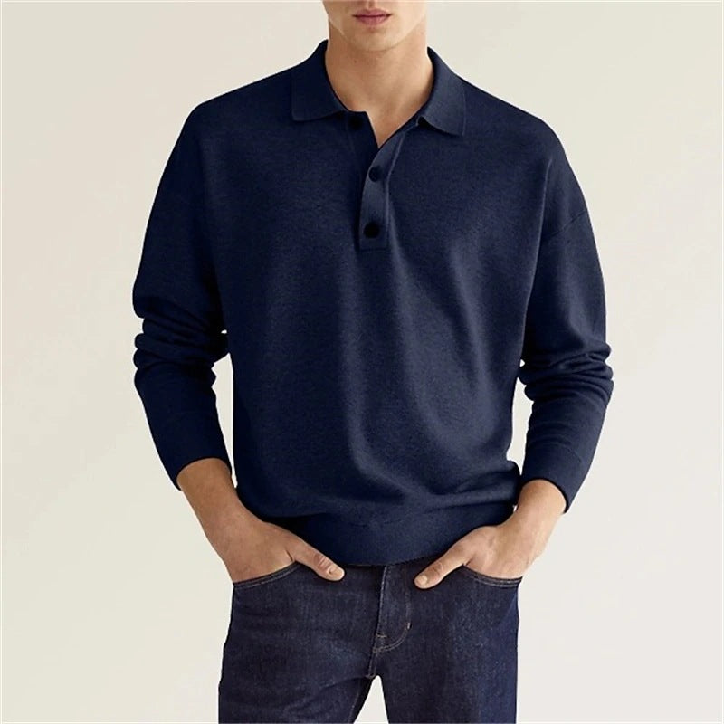 Long Sleeve Button Polo Shirt