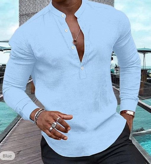 Formal Long Sleeve Solid Color Shirt